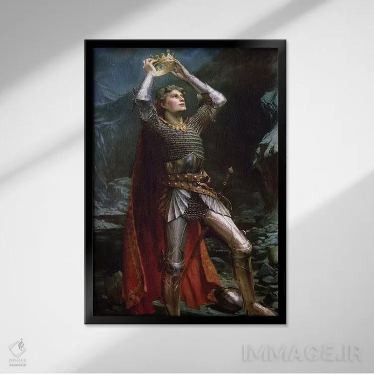 تابلو شاه آرتور، ۱۹۰۳ (اسطوره بریتانیایی) اثر چارلز ارنست باتلر - نمای قابدار مشکی