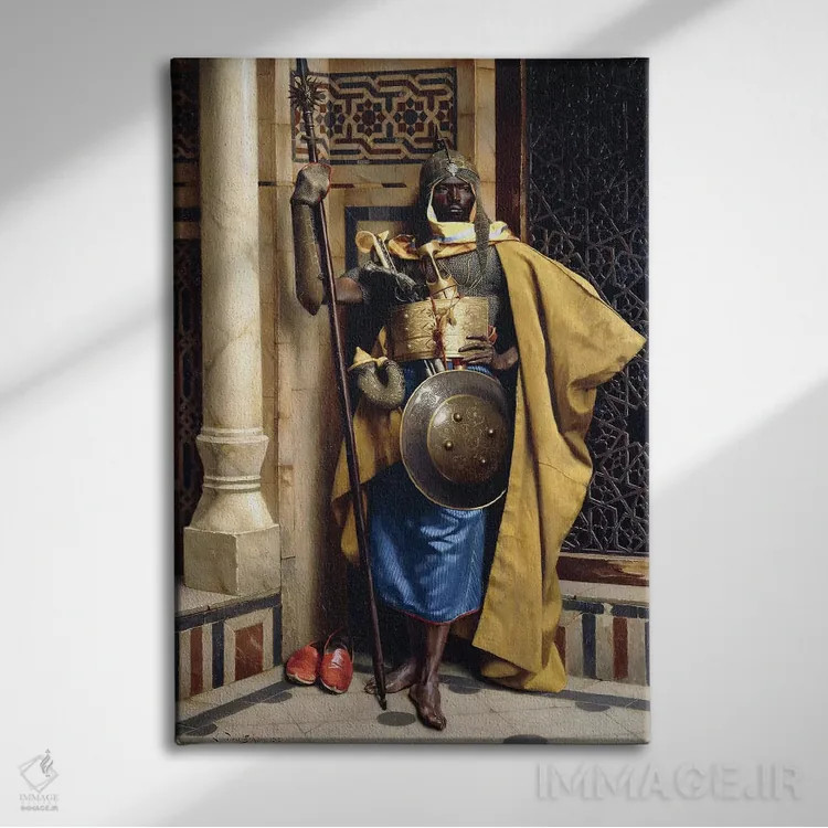 تابلو نگهبان قصر، ۱۸۹۲ اثر لودویگ دویچ - نمای روبهرو روی دیوار