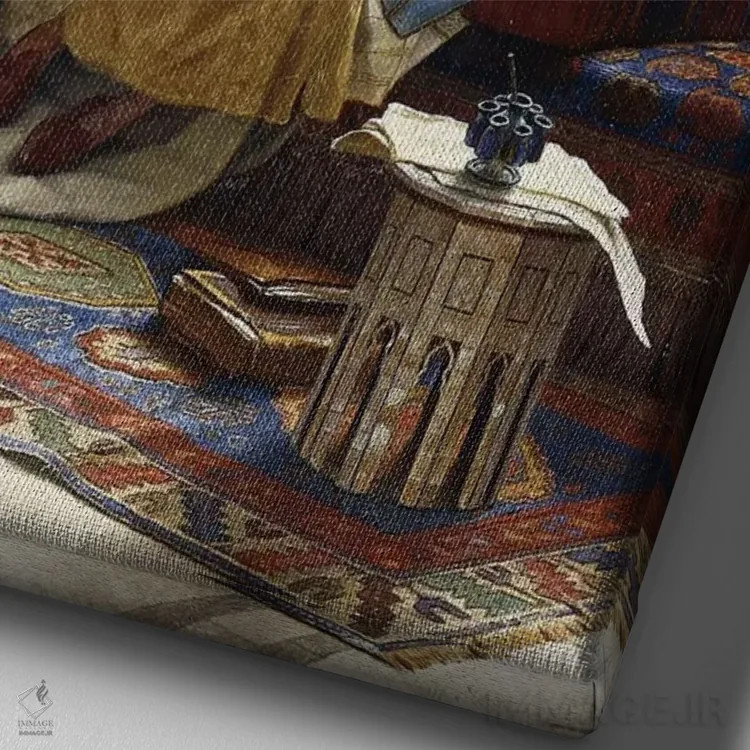 تابلو دانشمند، ۱۸۹۵ اثر لودویگ دویچ - نمای نزدیک بافت بوم