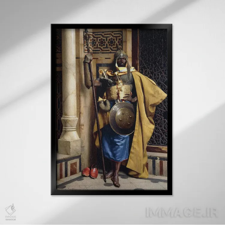 تابلو نگهبان قصر، ۱۸۹۲ اثر لودویگ دویچ - نمای قابدار مشکی