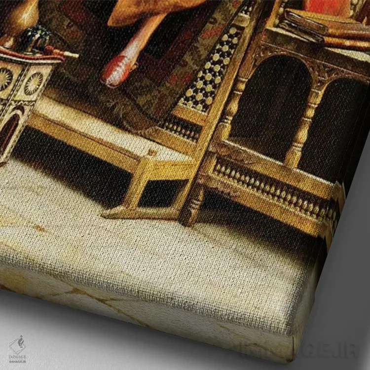 تابلو کاتب، ۱۹۱۱ اثر لودویگ دویچ - نمای نزدیک بافت بوم