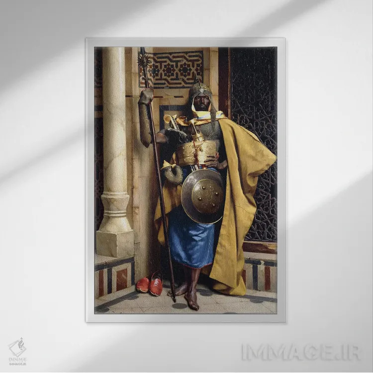 تابلو نگهبان قصر، ۱۸۹۲ اثر لودویگ دویچ - نمای قابدار سفید