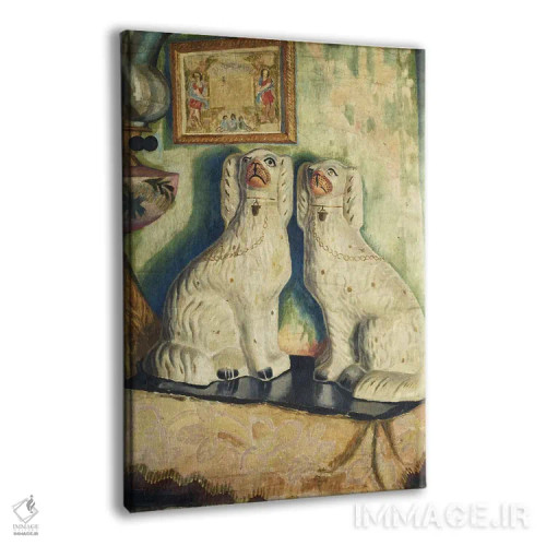 تابلو سگهای استافوردشایر، حدود ۱۹۲۸ (مجسمه سفالی انگلیسی) اثر دورا کارینگتون (نقاش انگلیسی) - نمای پرسپکتیو محصول