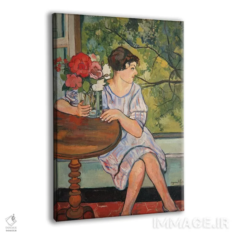 تابلو دختر جوان در برابر پنجره، ۱۹۳۰ اثر ماری کلمنتین والادون - نمای پرسپکتیو محصول