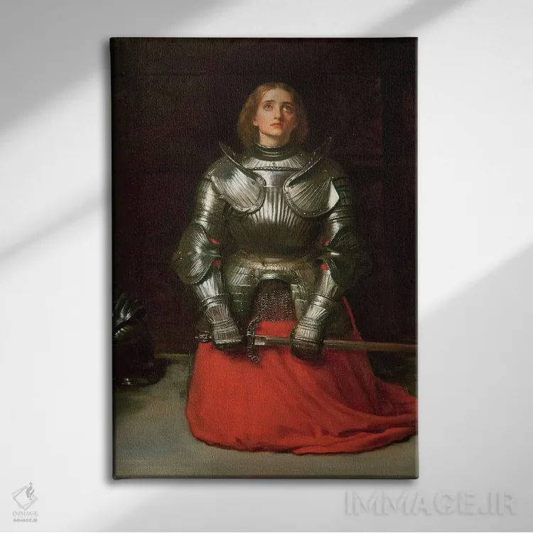 تابلو 1865,ژاندارک، ۱۸۶۵ اثر سر جان اورت میلیِس (نقاش بریتانیایی) - نمای روبهرو روی دیوار