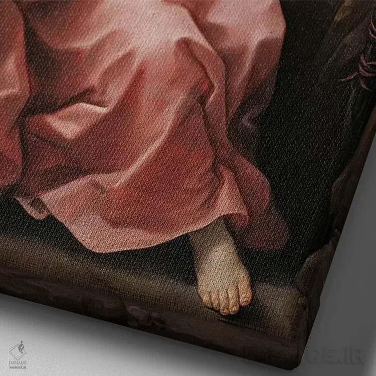 تابلو مجدلیه، حدود ۱۶۳۰ (اشاره: مریم مجدلیه) اثر گویدو رنی - نمای نزدیک بافت بوم