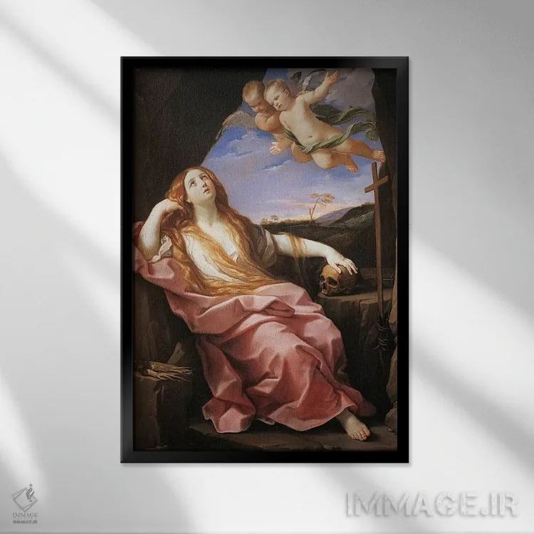 تابلو مجدلیه، حدود ۱۶۳۰ (اشاره: مریم مجدلیه) اثر گویدو رنی - نمای قابدار مشکی