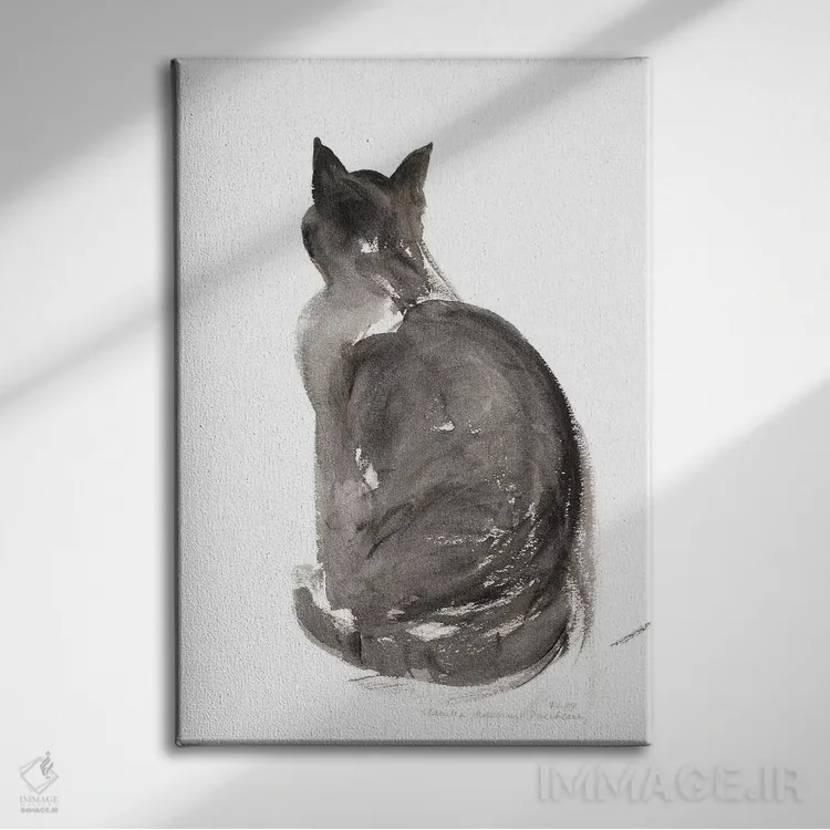 تابلو 1985,گربه، ۱۹۸۵ اثر کلودیا هاچینس-پوشاوی - نمای روبهرو روی دیوار