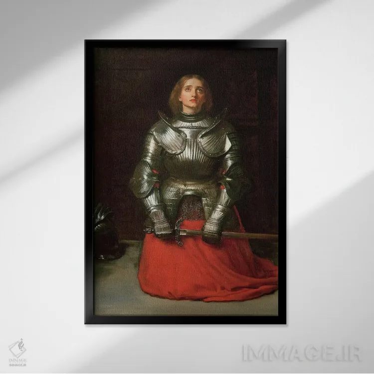 تابلو 1865,ژاندارک، ۱۸۶۵ اثر سر جان اورت میلیِس (نقاش بریتانیایی) - نمای قابدار مشکی