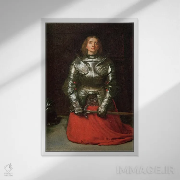 تابلو 1865,ژاندارک، ۱۸۶۵ اثر سر جان اورت میلیِس (نقاش بریتانیایی) - نمای قابدار سفید