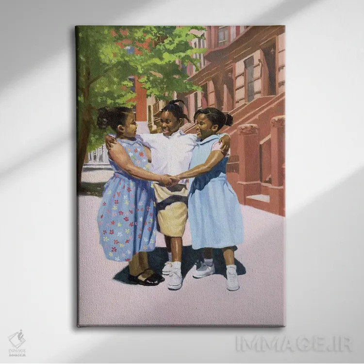 تابلو 2001,دوستان، ۲۰۰۱ اثر کالین بوتمن - نمای روبهرو روی دیوار