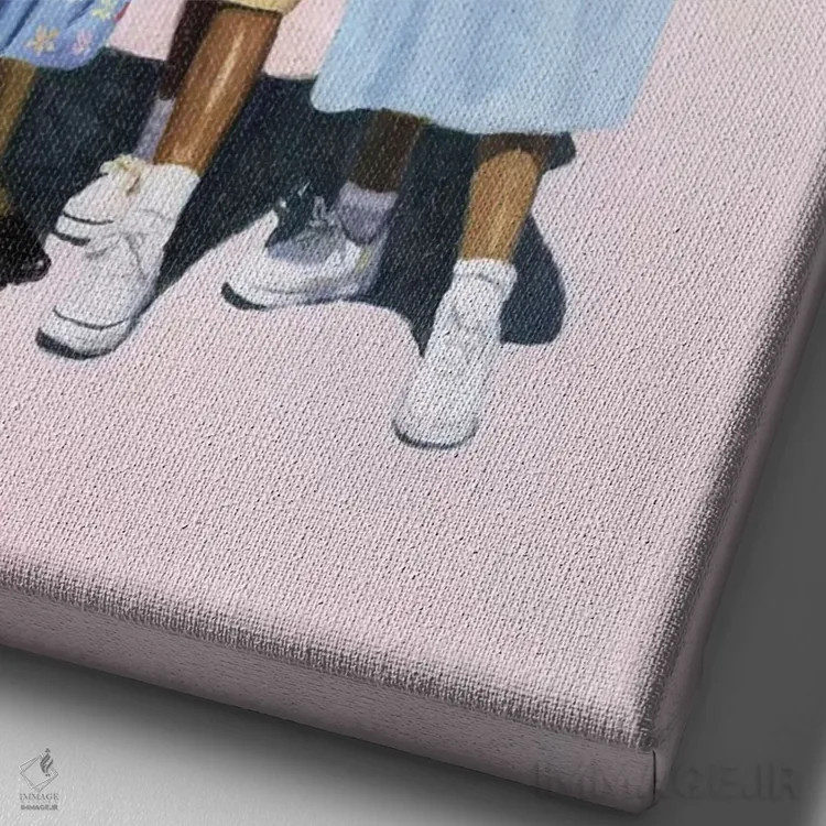 تابلو 2001,دوستان، ۲۰۰۱ اثر کالین بوتمن - نمای نزدیک بافت بوم