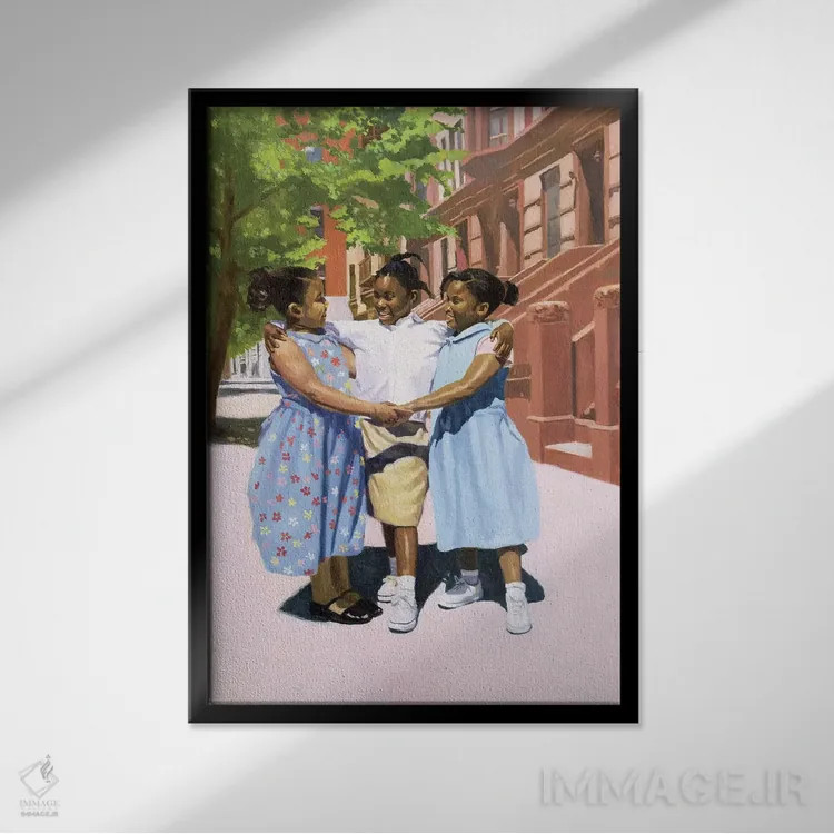 تابلو 2001,دوستان، ۲۰۰۱ اثر کالین بوتمن - نمای قابدار مشکی