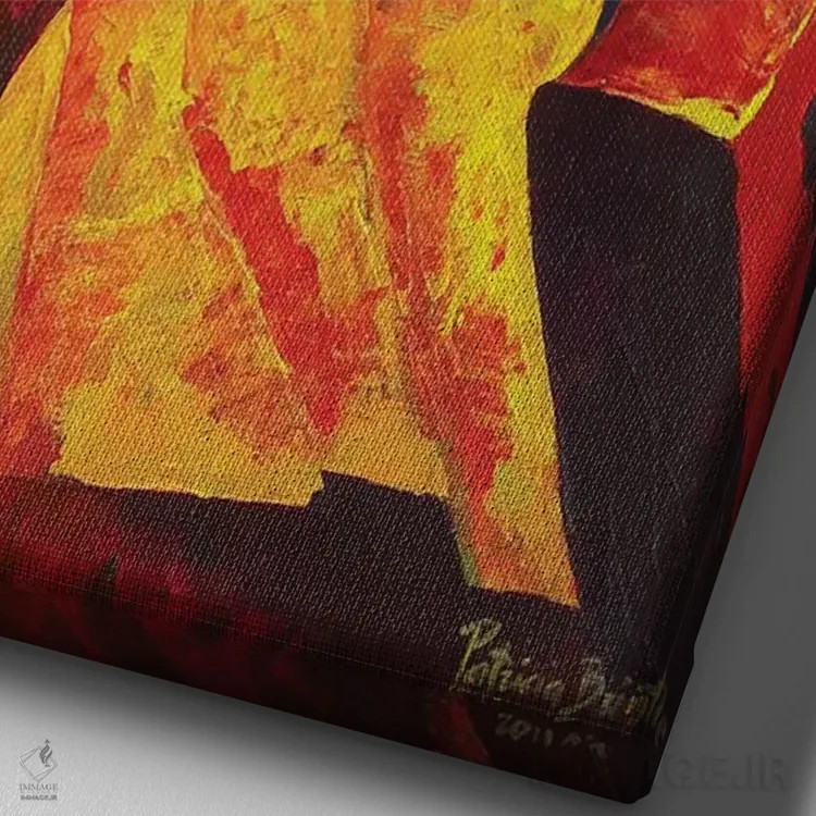 تابلو 2011،بشارت، ۲۰۱۱ (نقاشی معنویتی) اثر پاتریشیا برینتل - نمای نزدیک بافت بوم