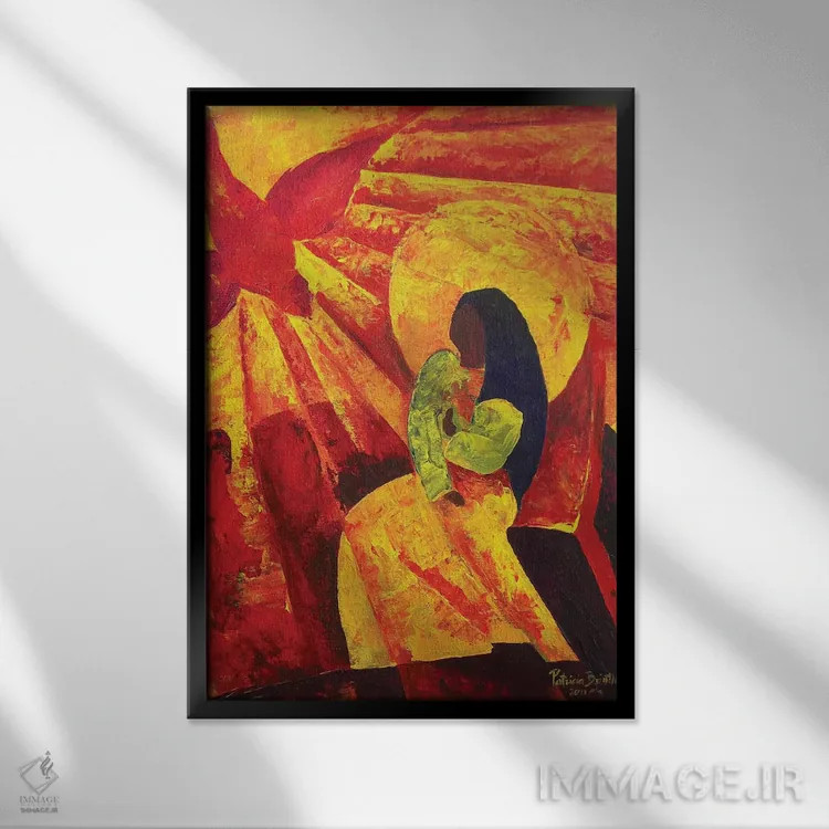 تابلو 2011،بشارت، ۲۰۱۱ (نقاشی معنویتی) اثر پاتریشیا برینتل - نمای قابدار مشکی