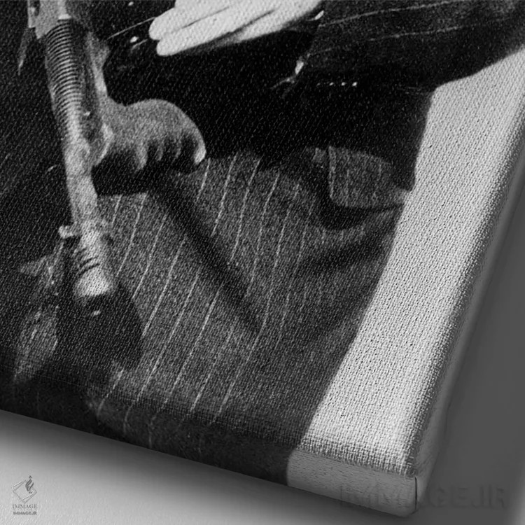 تابلو وینستون چرچیل در حال بازدید از نیروهایی که انگلستان را از حمله ساحلی آلمان محافظت میکنند اثر رو دز آرشیو (آرشیو خیابان) - نمای نزدیک بافت بوم