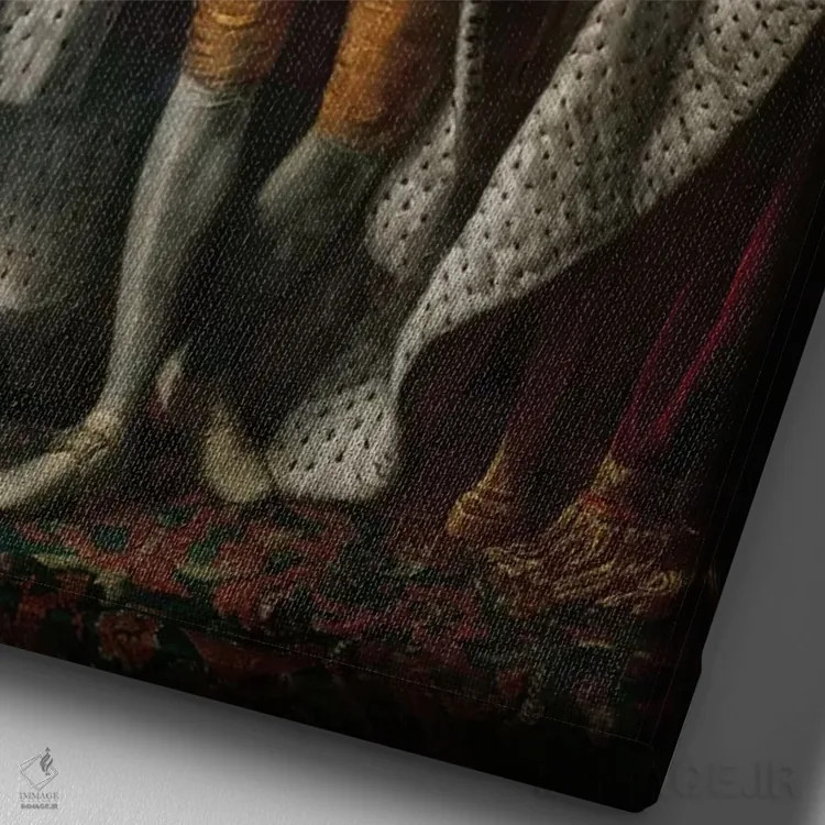 تابلو c.1762-64,شاه جورج سوم، حدود ۱۷۶۲-۶۴ اثر آلن رمزی (نقاش پرتره اسکاتلندی) - نمای نزدیک بافت بوم
