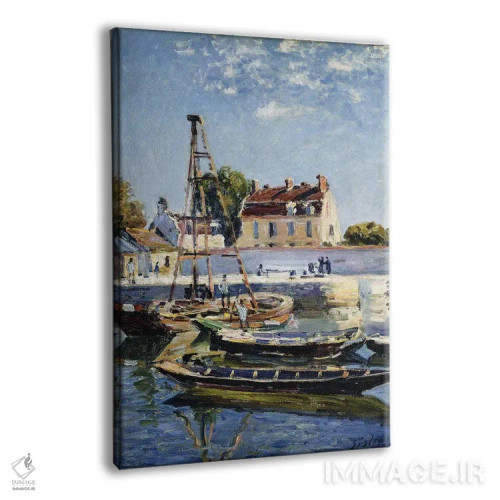 تابلو 1885,بارجها، ۱۸۸۵ اثر آلفرد سیسلی (نقاش امپرسیونیست انگلیسی-فرانسوی) - نمای پرسپکتیو محصول