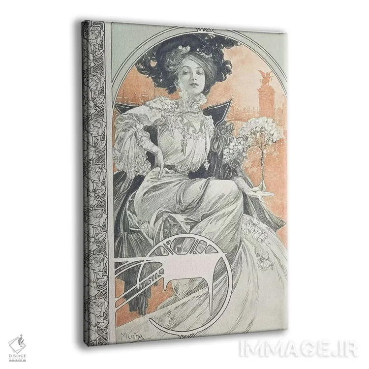 تابلو 1902,صفحه ۱ از "اسناد تزئینی"، ۱۹۰۲ اثر آلفونس موخا (هنرمند آرت نووی چک) - نمای پرسپکتیو محصول