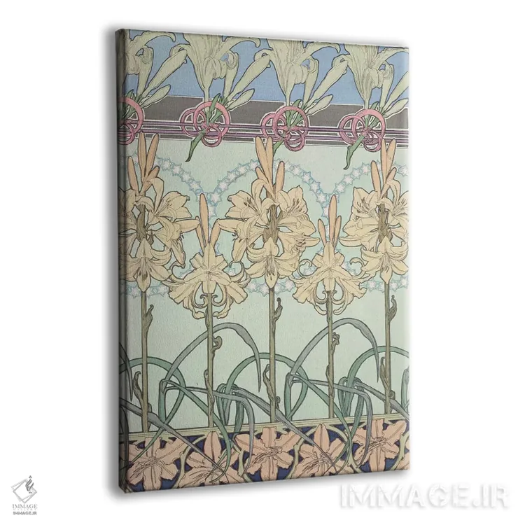 تابلو 1902,صفحه ۳۳ از "اسناد تزئینی"، ۱۹۰۲ اثر آلفونس موخا (هنرمند آرت نووی چک) - نمای پرسپکتیو محصول