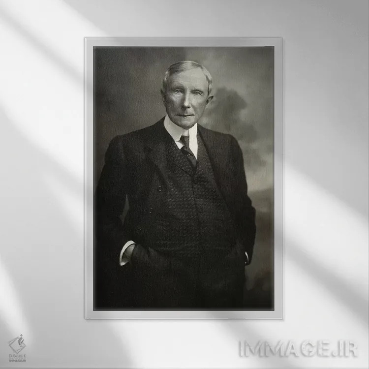 تابلو جان دی. راکفلر پدر اثر عکاس آمریکایی (عنوان عمومی) - نمای قابدار سفید