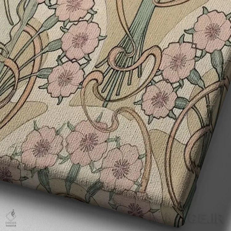 تابلو 1902,صفحه ۳۰ از "اسناد تزئینی"، ۱۹۰۲ اثر آلفونس موخا (هنرمند آرت نووی چک) - نمای نزدیک بافت بوم