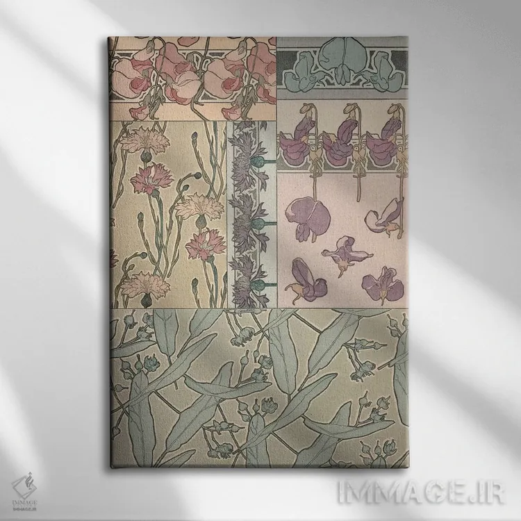 تابلو 1902,لوح ۴۱ از "اسناد تزئینی"، ۱۹۰۲ اثر آلفونس موخا (هنرمند آرت نووی چک) - نمای روبهرو روی دیوار