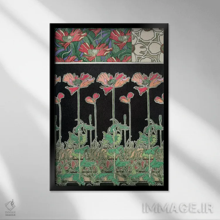 تابلو 1902,صفحه ۳۸ از "اسناد تزئینی"، ۱۹۰۲ اثر آلفونس موخا (هنرمند آرت نووی چک) - نمای قابدار مشکی