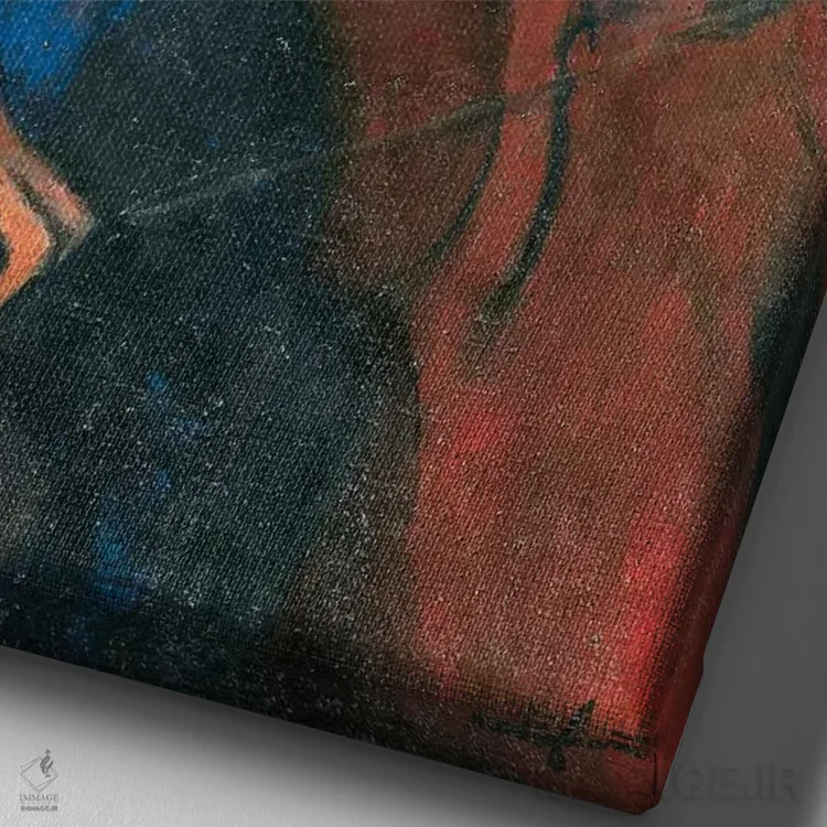 تابلو 1909,ویولنسلنواز، ۱۹۰۹ اثر آمادئو مودیلیانی (نقاش ایتالیایی) - نمای نزدیک بافت بوم