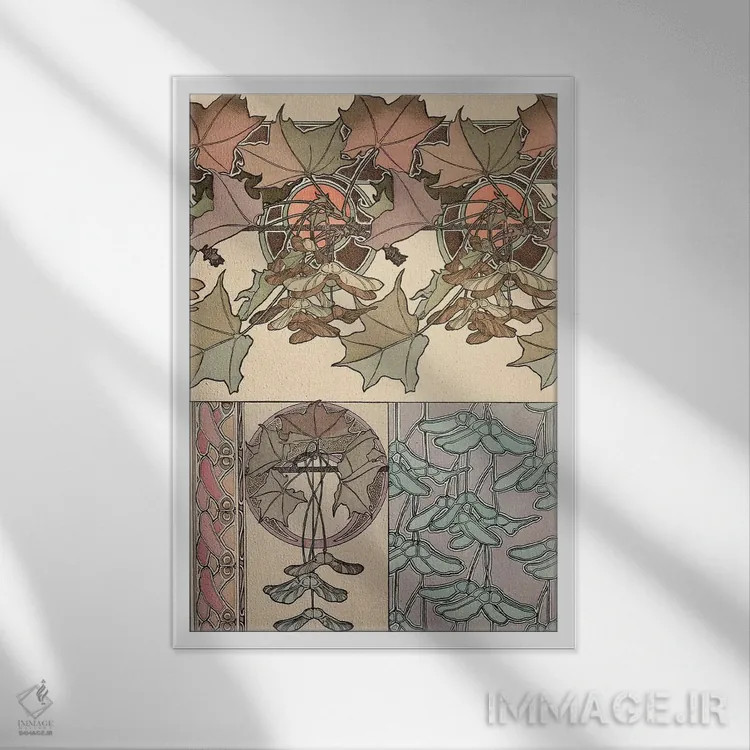 تابلو 1902,لوح ۳۹ از "اسناد تزئینی"، ۱۹۰۲ اثر آلفونس موخا (هنرمند آرت نووی چک) - نمای قابدار سفید