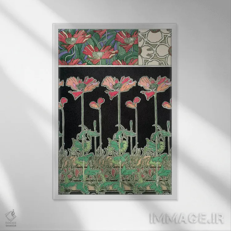 تابلو 1902,صفحه ۳۸ از "اسناد تزئینی"، ۱۹۰۲ اثر آلفونس موخا (هنرمند آرت نووی چک) - نمای قابدار سفید