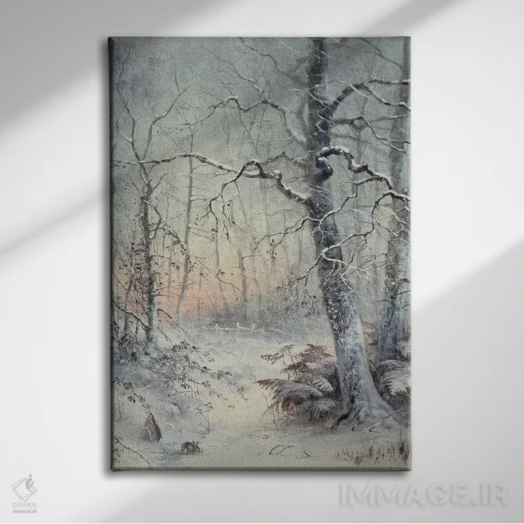 تابلو صبحانهٔ زمستانی اثر جوزف فارکوارسون - نمای روبهرو روی دیوار