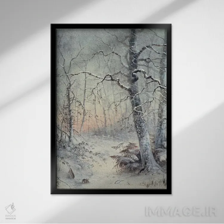 تابلو صبحانهٔ زمستانی اثر جوزف فارکوارسون - نمای قابدار مشکی