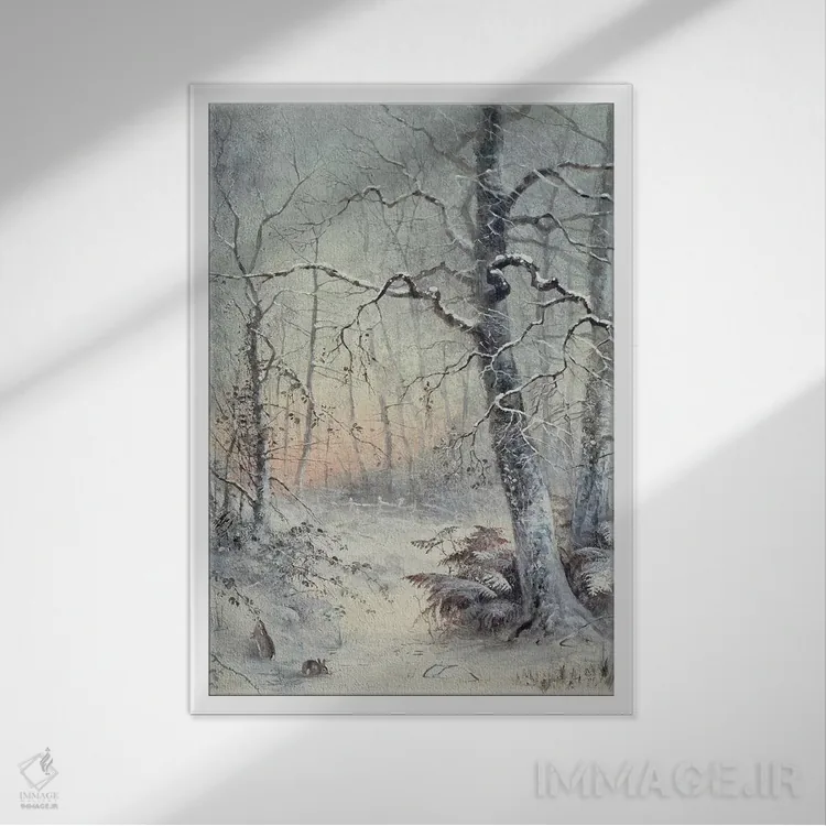 تابلو صبحانهٔ زمستانی اثر جوزف فارکوارسون - نمای قابدار سفید