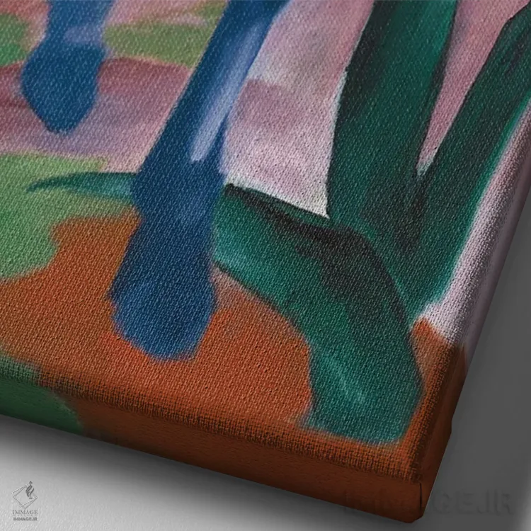 تابلو 1911,اسب آبی، ۱۹۱۱ اثر فرانتس مارک (نقاش اکسپرسیونیست آلمانی) - نمای نزدیک بافت بوم