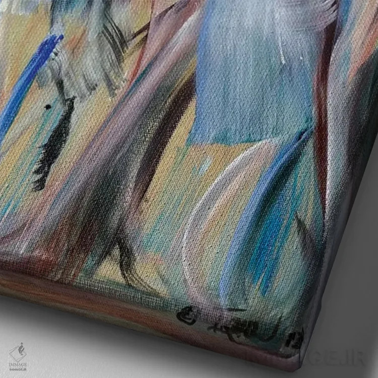 تابلو افراشتن بهشت اثر آیکال بکفورد - نمای نزدیک بافت بوم