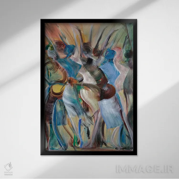 تابلو افراشتن بهشت اثر آیکال بکفورد - نمای قابدار مشکی