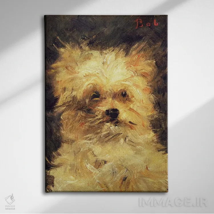 تابلو سر یک سگ اثر ادوارد مانه (نقاش معروف فرانسوی) - نمای روبهرو روی دیوار