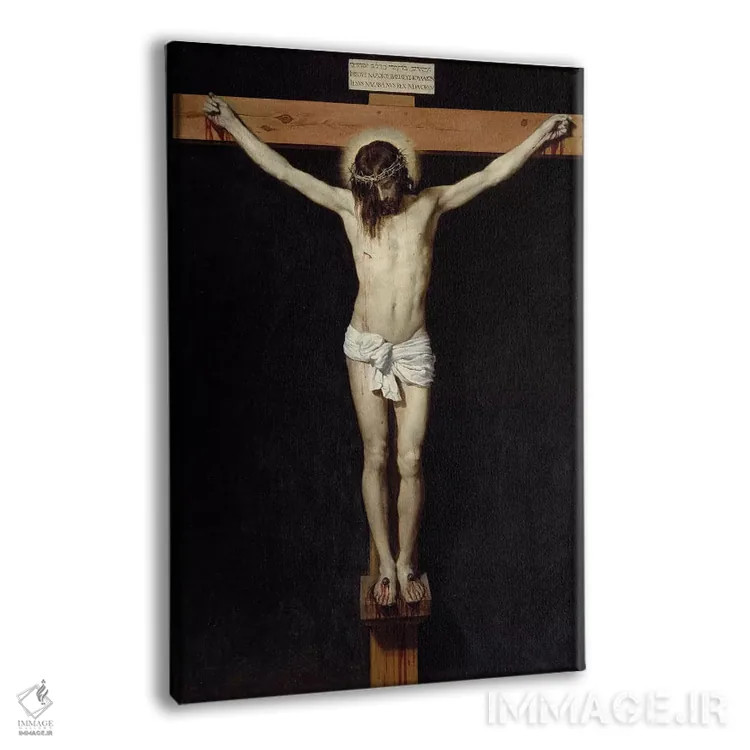 تابلو 1632,به صلیب کشیده شدن مسیح، ۱۶۳۲ (نقاشی معنویتی) اثر دیهگو رودریگز د سیلوا ای ولاسکز (نقاش معروف اسپانیایی) - نمای پرسپکتیو محصول