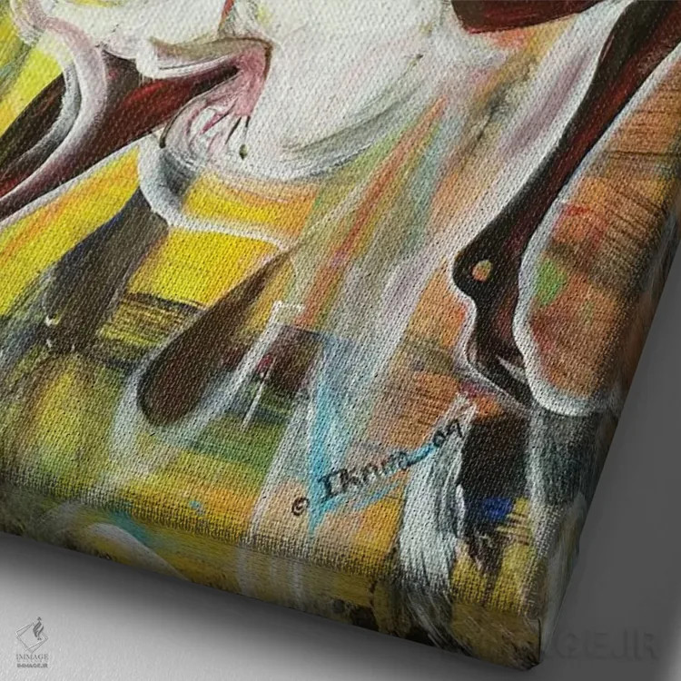 تابلو پوکو مانیا (فرقه معنویتی جامائیکایی) اثر آیکال بکفورد - نمای نزدیک بافت بوم