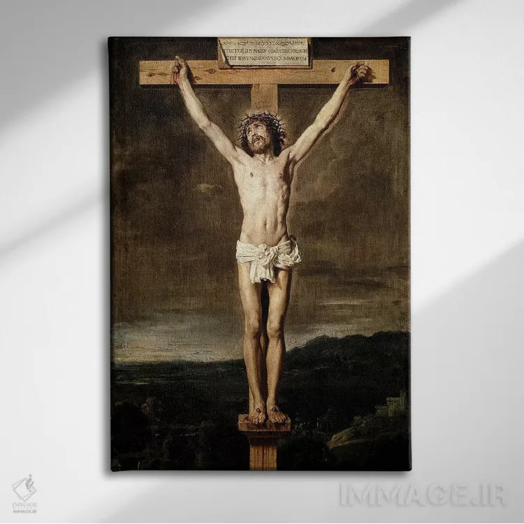 تابلو 1631,مصلوب شدن، ۱۶۳۱ (نقاشی معنویتی) اثر دیهگو رودریگز د سیلوا ای ولاسکز (نقاش معروف اسپانیایی) - نمای روبهرو روی دیوار