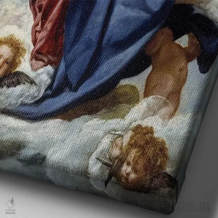 تابلو 1645,تاجگذاری مریم مقدس، ۱۶۴۵ (نقاشی معنویتی) اثر دیهگو رودریگز د سیلوا ای ولاسکز (نقاش معروف اسپانیایی) - نمای نزدیک بافت بوم