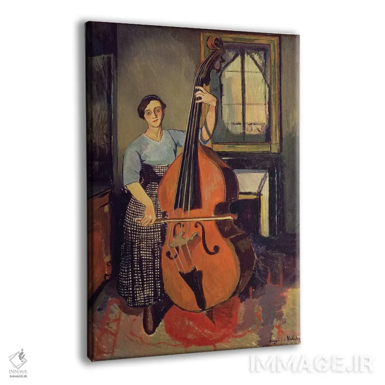 تابلو 1908,زن با دابل باس، ۱۹۰۸ اثر ماری کلمنتین والادون - نمای پرسپکتیو محصول