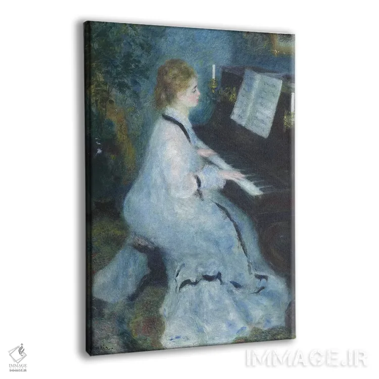 تابلو 1875-76,زن پای پیانو، ۱۸۷۵-۷۶ اثر پیر-اوگوست رنوار - نمای پرسپکتیو محصول