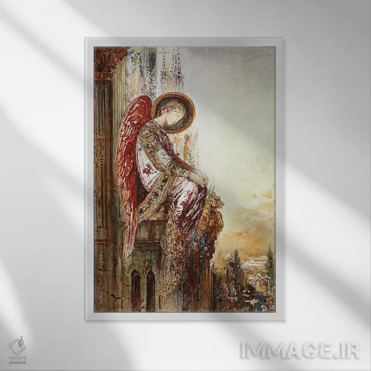 تابلو فرشتهٔ مسافر اثر گوستاو مورو - نمای قابدار سفید