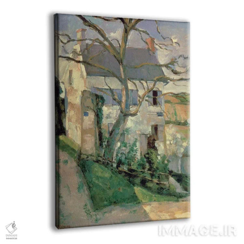 تابلو c.1873-74,خانه و درخت، حدود ۱۸۷۳-۷۴ اثر پل سزان - نمای پرسپکتیو محصول