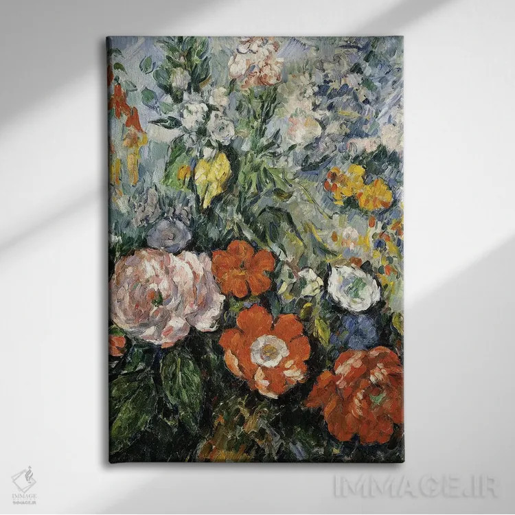 تابلو 1879-1880,دستهگل، ۱۸۷۹-۱۸۸۰ اثر پل سزان - نمای روبهرو روی دیوار