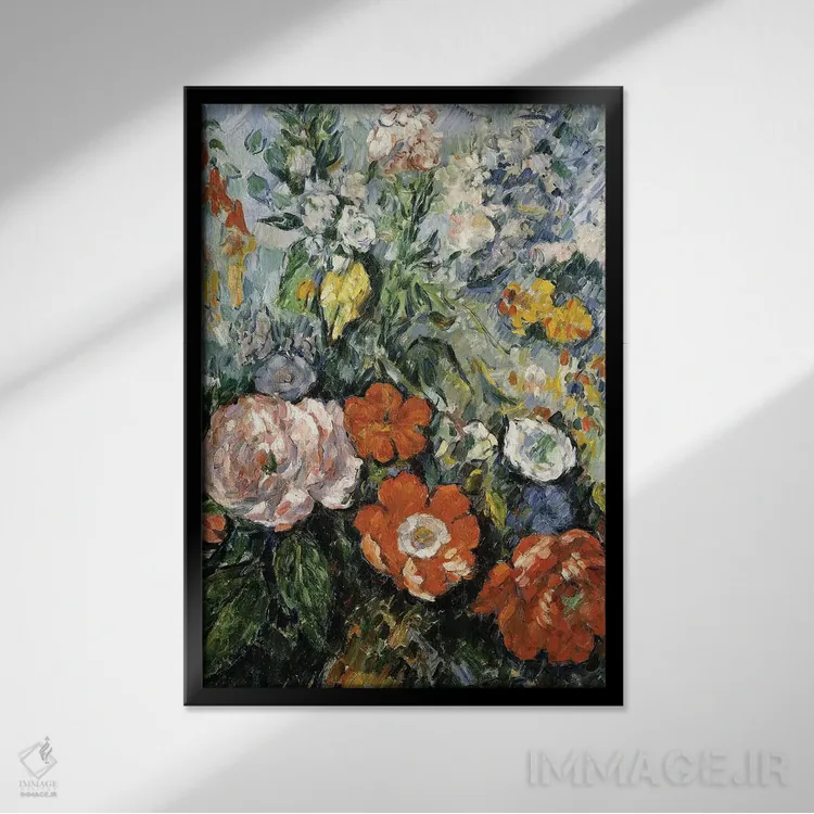 تابلو 1879-1880,دستهگل، ۱۸۷۹-۱۸۸۰ اثر پل سزان - نمای قابدار مشکی