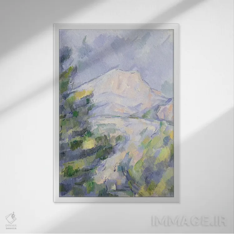 تابلو c.1904-06,کوه سنت ویکتوار، حدود ۱۹۰۴-۰۶ اثر پل سزان - نمای قابدار سفید