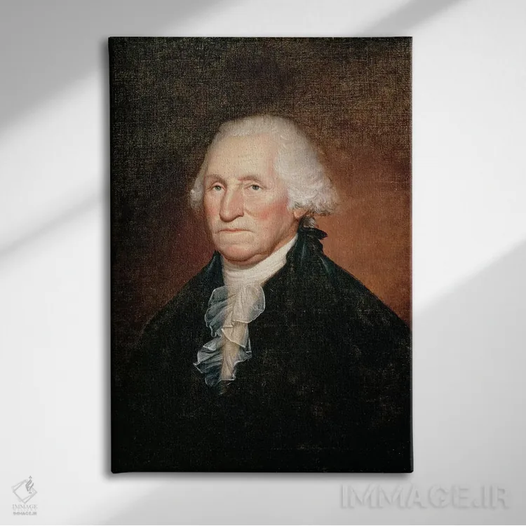 تابلو جرج واشنگتن، ۱۷۹۵ اثر رمبراند پرتقال - نمای روبهرو روی دیوار